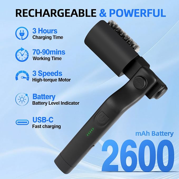Upgraded Electric Grill Brush, Cordless Rechargeable Grill Cleaning Brush - Image 6