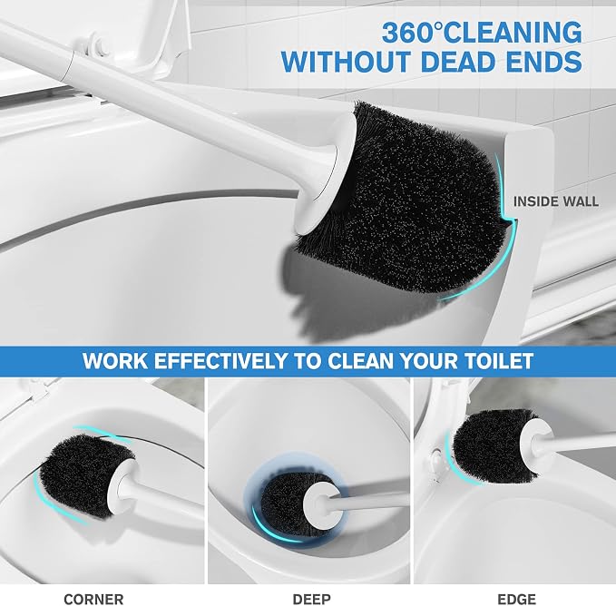 uptronic Toilet Brush and Holder 2 Pack, Toilet Brush - Image 3