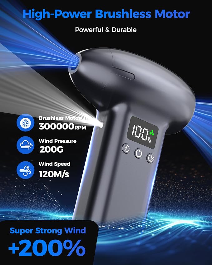 Upgraded Compressed Air Duster-300000RPM Ultra-Powerful Brushless Motor - Image 2