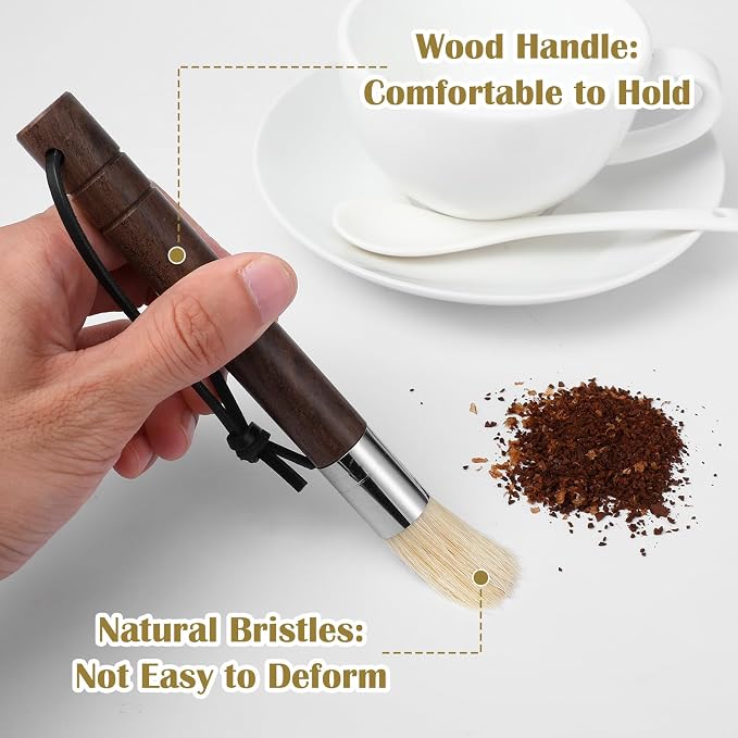 2 Pack Espresso Machine Brush Cleaner Tool Coffee Grinder Cleaning Brush - Image 3