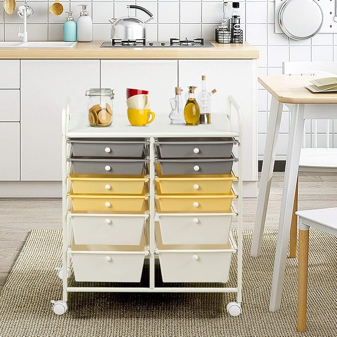 GOFLAME 12-Drawer Rolling Storage Cart, Mobile Utility Cart - Image 9