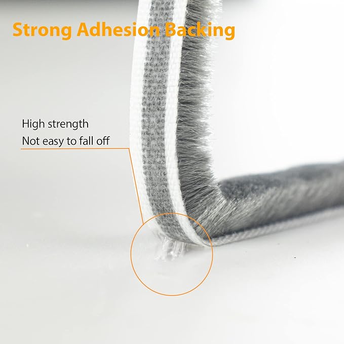 65FT Brush Weather Stripping, Neat Pile Self Adhesive Seal Strip - Image 4