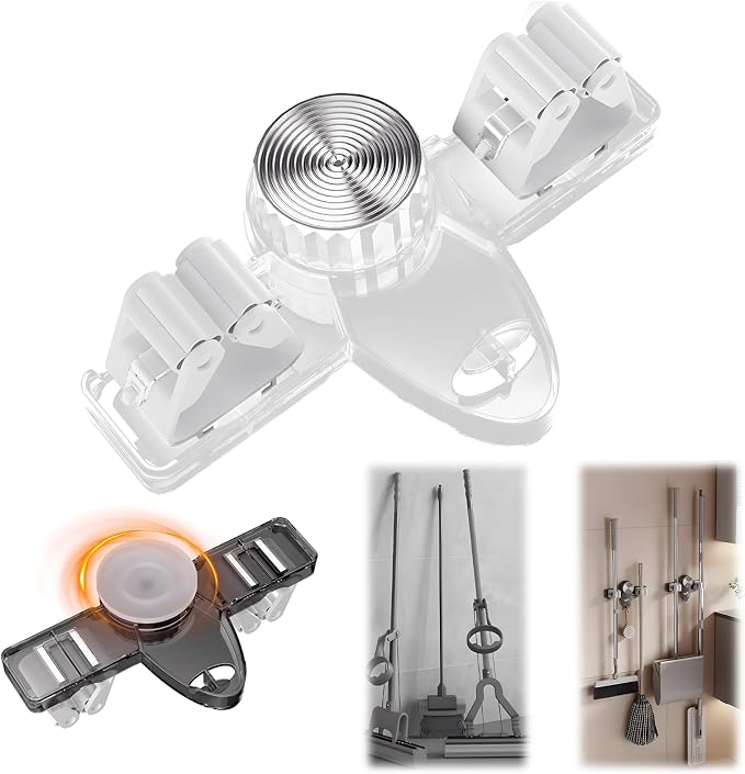Atlodas Broom Holder Mop Hanger, No punching required Broom Hanger Organizer by Atlodas