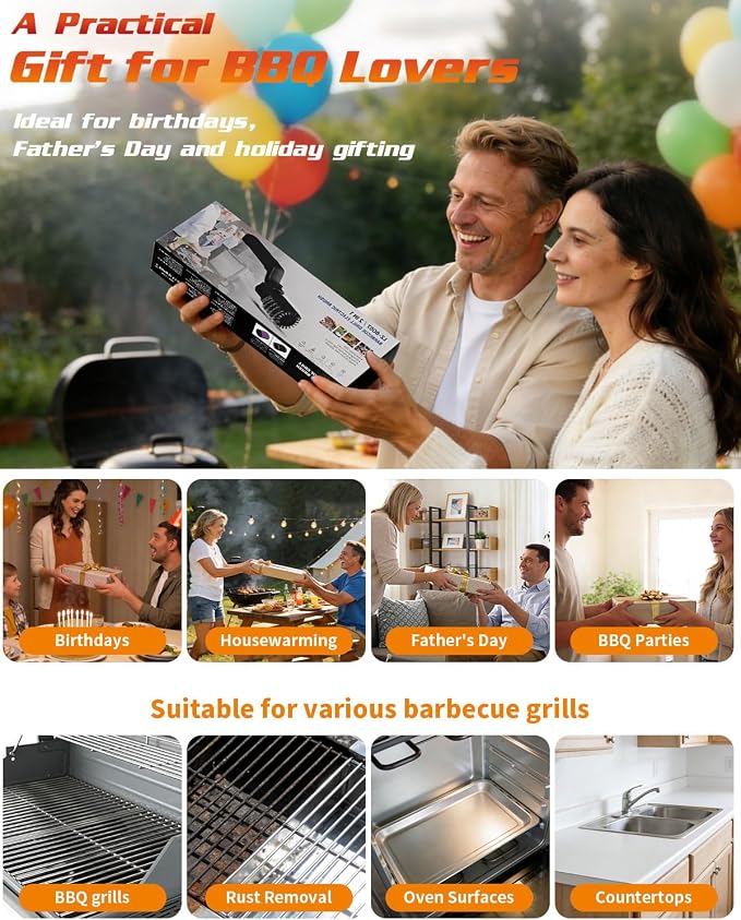 Electric Grill Brush, 3-Speed Rotary BBQ Cleaning Tool - Image 8