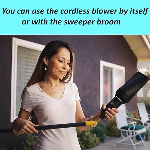 Outdoor Broom with Built-in Lightweight Rechargeable Cordless Mini Leaf Blower - Image 5