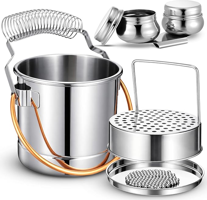 Skybooly 2 Pcs Paint Brush Cleaner Set Stainless Steel Double Dipper Palette by Skybooly