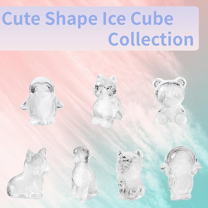Silicone Ice Cube Tray, Juice and Bourbon, 4 Big Cute Animal Ice Trays - Image 7