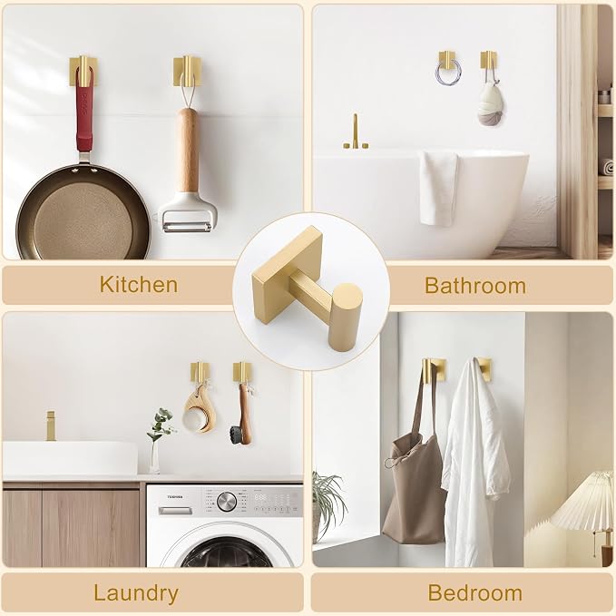 Towel Ring Set 4 Piece Bathroom Hardware Set Includes Towel Ring 2 Towel Hooks - Image 5