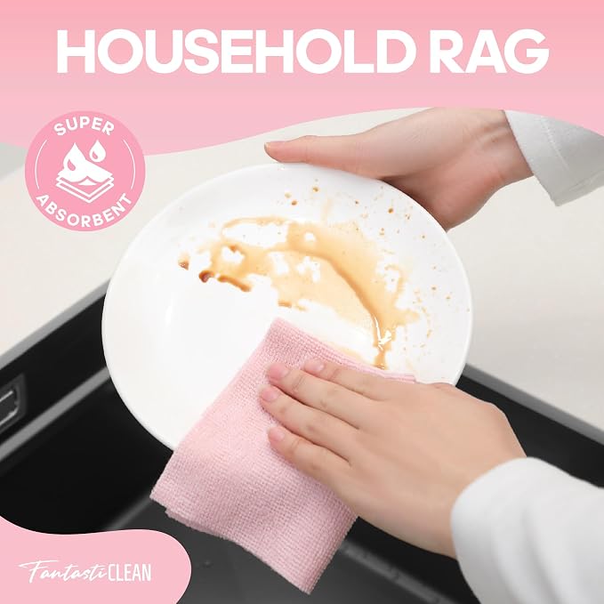 Fantasticlean Microfiber Cleaning Cloth Roll 2 Rolls 120 Pack, Tear Away - Image 3