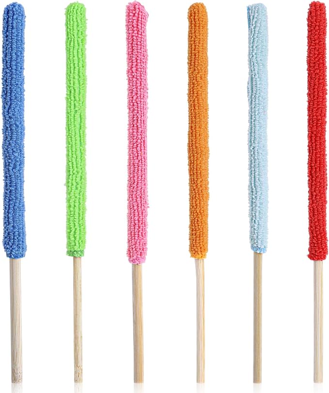 6 Pcs Microfiber Detail Duster Sticks Fan Cleaning Brush Fan Blade Cleaner by Unknown