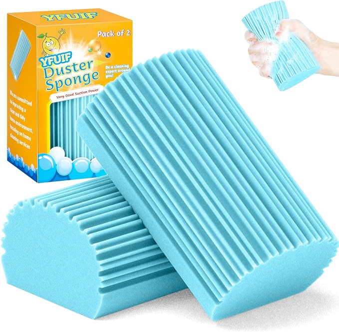 2-Pack Damp Clean Duster Sponge, Magic Sponge Eraser Baseboard Cleaner Tool by YFUIF