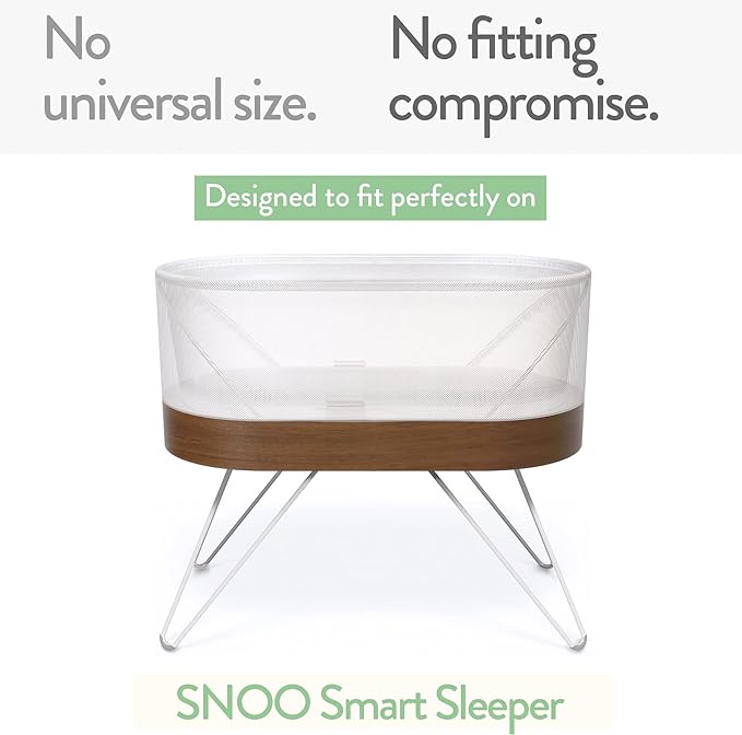 Bassinet Fitted Sheets Compatible with SNOO Happiest Baby Oval Bassinet – Snuggly Soft 100% Jersey Cotton – Beige + Rusty Brown – 2 Pack