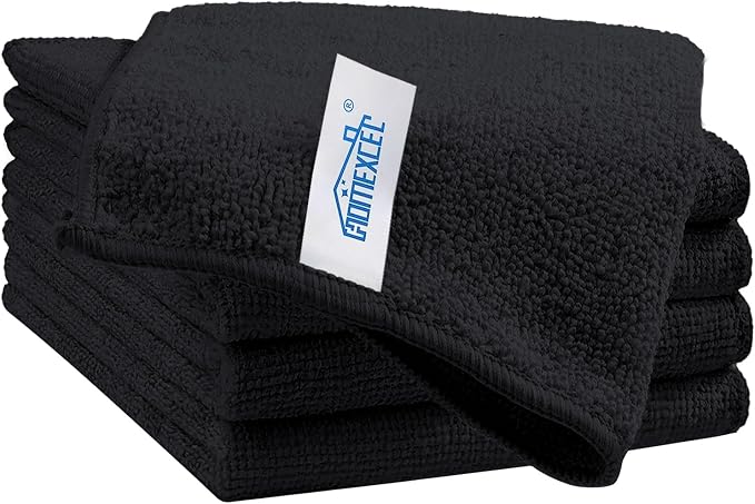 HOMEXCEL Black Microfiber Cleaning Cloth, 5 Pack Cleaning Towels by HOMEXCEL