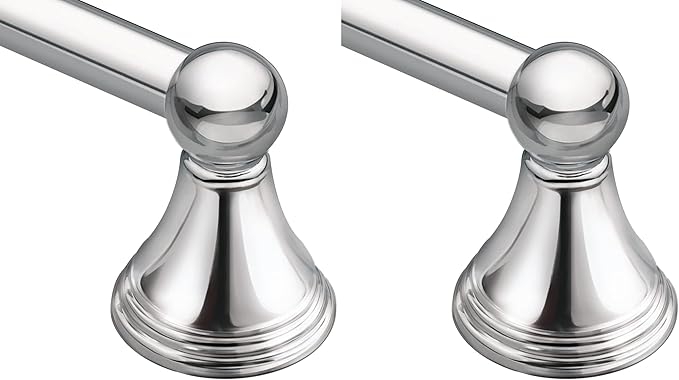 Moen Preston Collection Chrome 24-Inch Single Bathroom Towel Bar, Wall Mounted by Moen