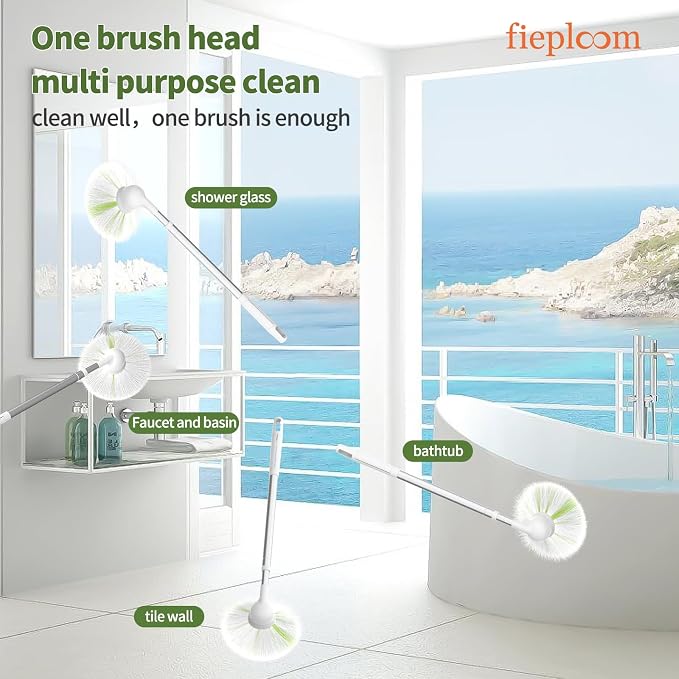 Tub Tile Scrubber Brush with 28" Extendable Pole, Bathroom Brush with Long - Image 4