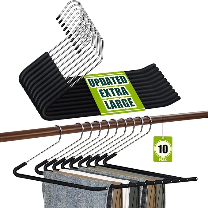Spring Fever Open Ended Non Slip Sponge Padded Pants Hangers by SpringFever