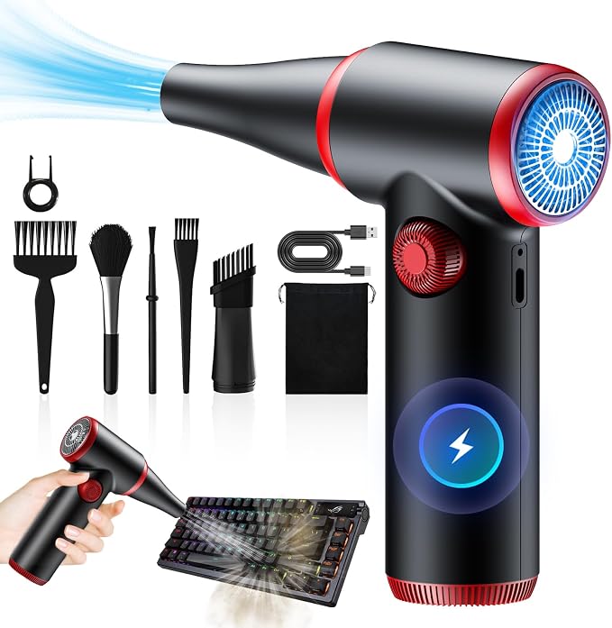 ATEngeus Compressed Air Duster, Stepless Speed Electric Air Duster, 100500RPM by ATEngeus