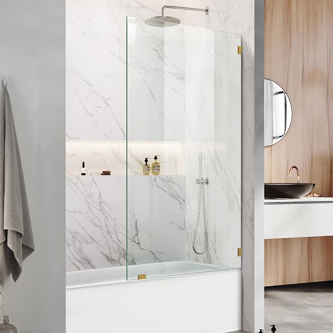 34" W x 58" H Frameless Single Fixed Bath Panel, Fixed Bathtub Screen - Image 6