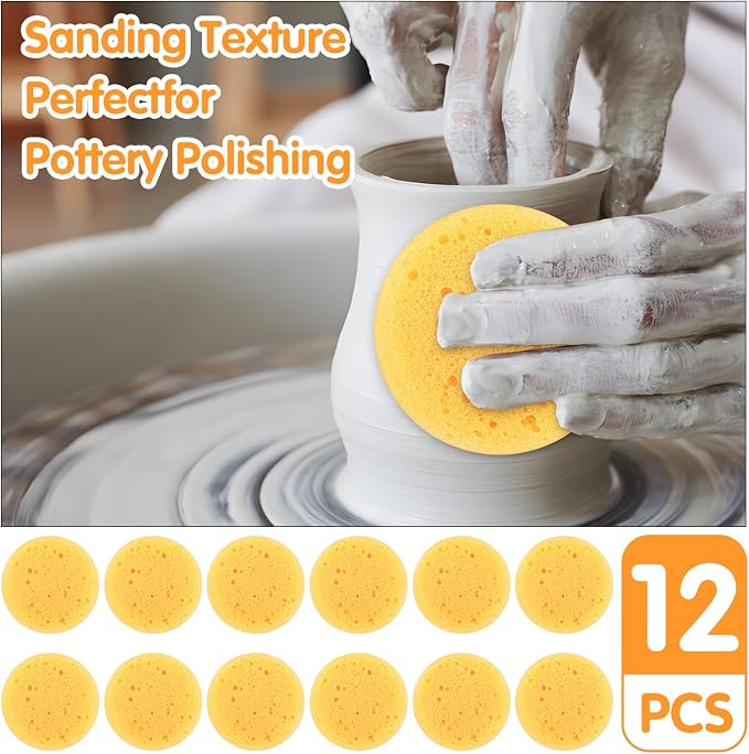 12PCS Kitchen Sponges for Washing Dishes Round Natural Cleaning Sponge - Image 7