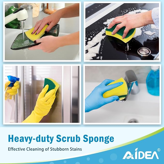 AIDEA Sponges Kitchen, 50 Pack Heavy Duty Dish Sponge, Cleaning Dish Scrubber - Image 7