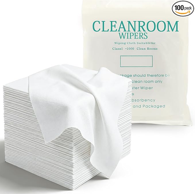 100 Pcs Cleanroom Cloth Wipes Microfiber Lint Free Cloth Disposable Clean by Unknown