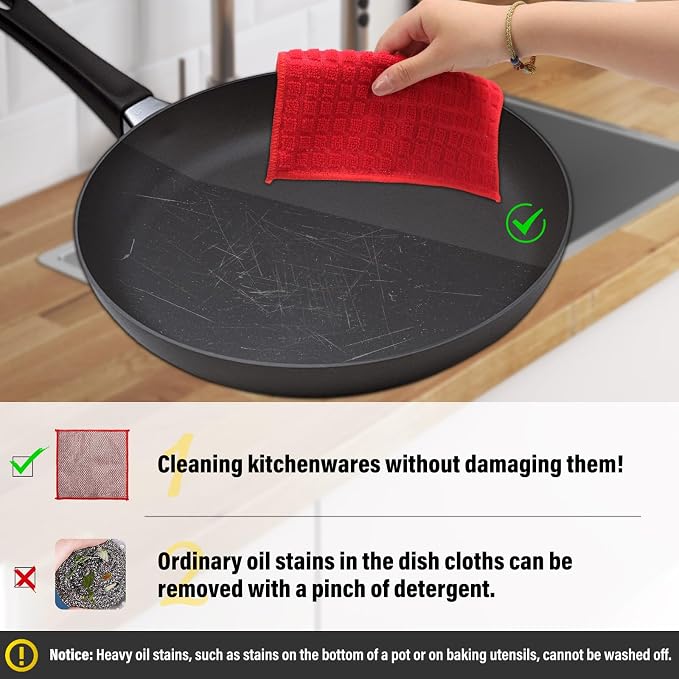 Dish Rags for Washing Dishes 8 Pack Multipurpose Wire Miracle Cleaning Coths - Image 4
