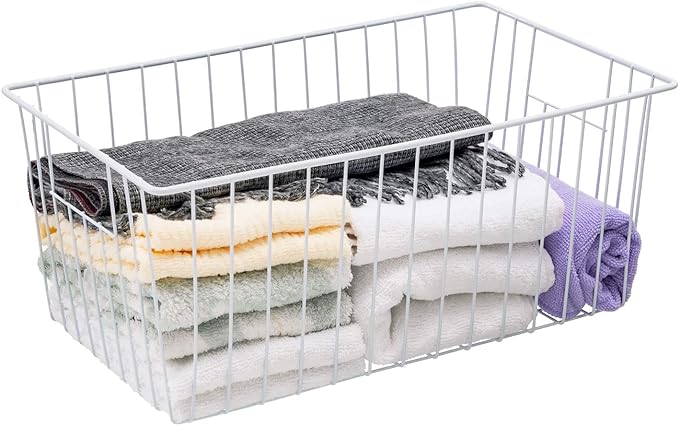 16Lx12Wx6H inch Wider Freezer Organizer Baskets Container, Refrigerator Metal - Image 8