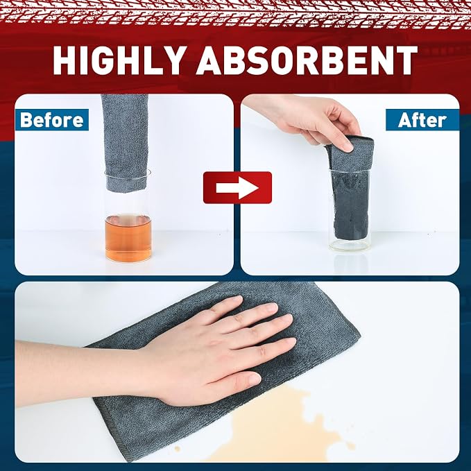 Microfiber Cleaning Cloths Bulk-15 Pack, Ultra Absorbent Microfiber Towel Weave - Image 2