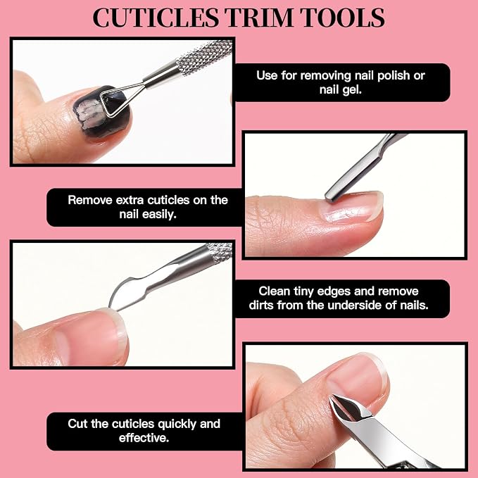 FANDAMEI Manicure Kit, Nail Files 100/180, Cuticle Nippers, Nail Buffer Block - Image 4
