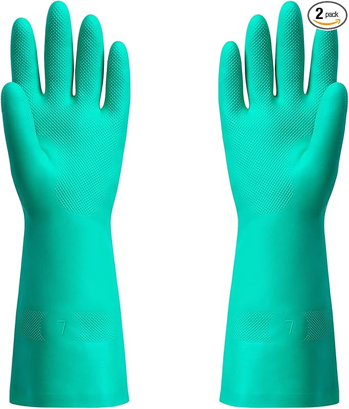 ThxToms Chemical Resistant Nitrile Gloves, Resist Household Acid, Solvent and by ThxToms