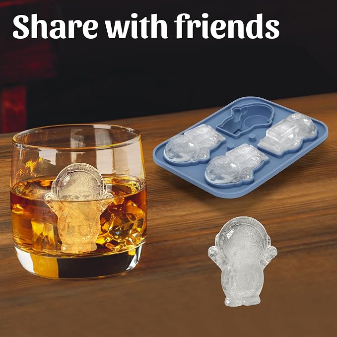 Silicone Ice Cube Tray, Astronaut 3D Large Ice Cube Molds - Image 5