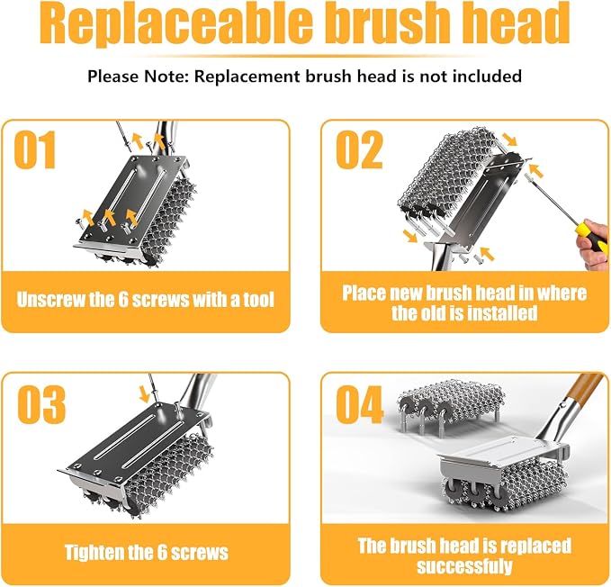 HOUSE AGAIN Grill Brush and Scraper Bristle Free - Image 5