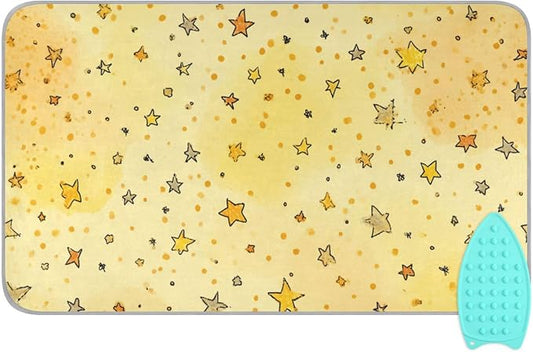 Golden Stars and Dots Ironing Mat by Tatenale