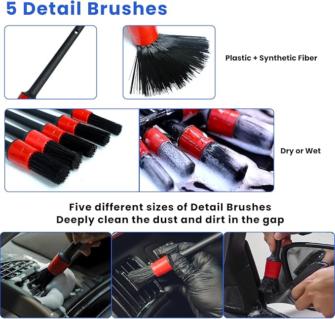 15 Pcs Car Cleaning Kit, Car Detailing Wash Brush Set, Auto Interior External - Image 4
