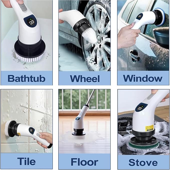 Electric Spin Scrubber for Cleaning, Adjustable Shower Brush - Image 6