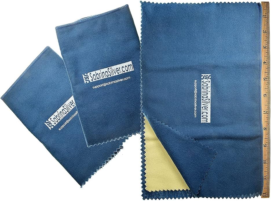 3-Pack Polishing Cloth for Silver, Brass & Most Other Metals, 11x14 Largest Size by Sabrina+Silver