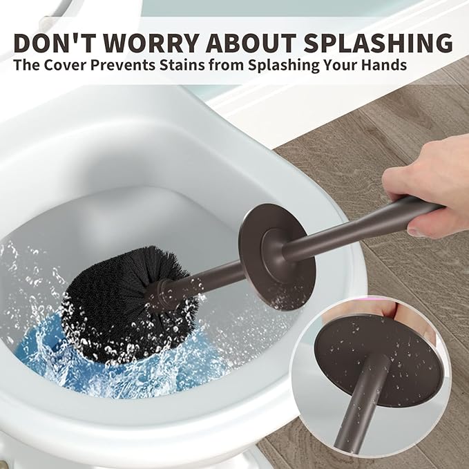 Toilet Brush and Holder 2 Pack, Toilet Bowl Brush - Image 3