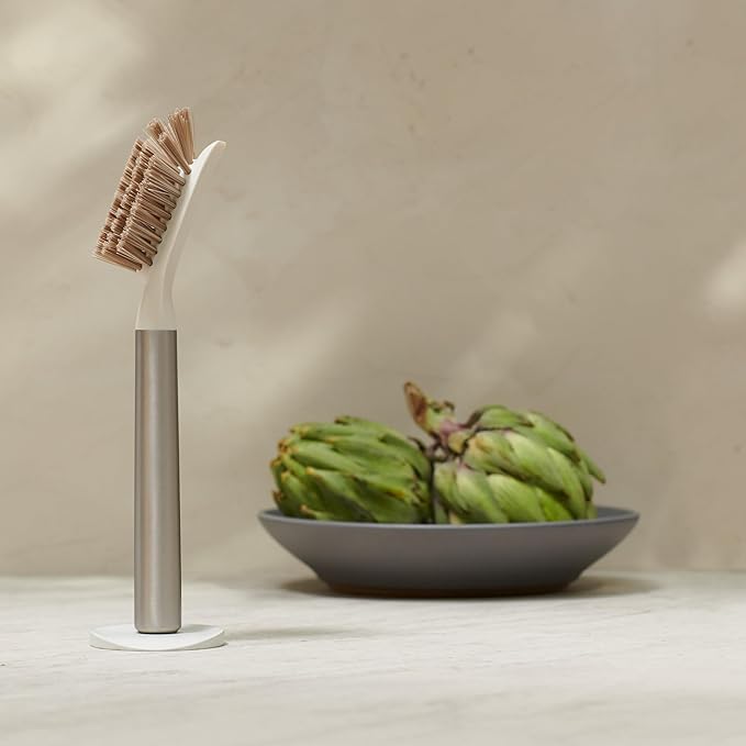 Ionic Dish Brush, Magnetized to Stand Upright, Stainless Steel - Image 3