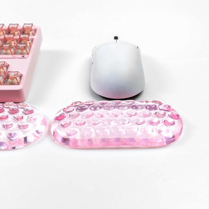 Ergonomic Gel Keyboard and Mouse Wrist Rest Set – Light Pink Wrist Rest - Image 6