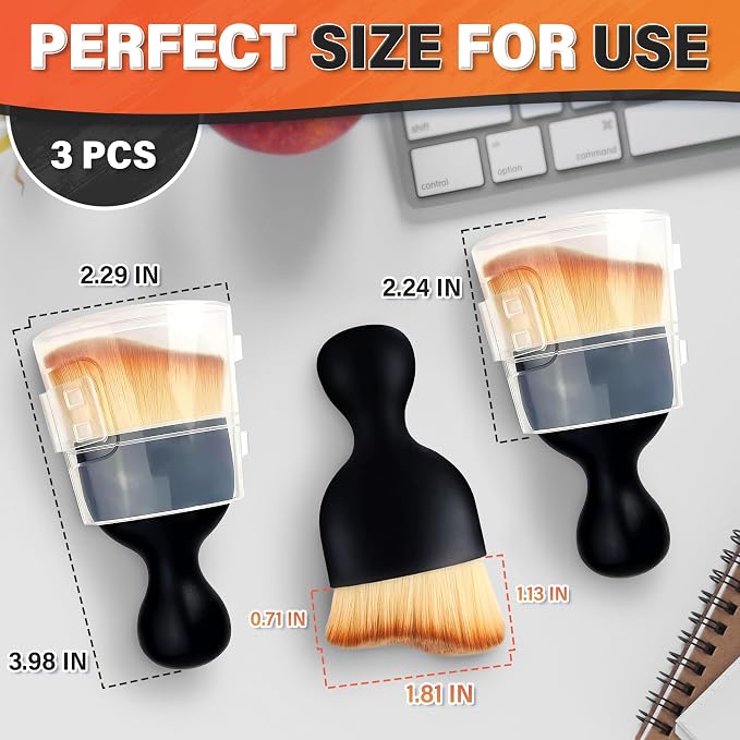 3 Pcs Car Detailing Brush Set – Curved Radian Design Car Cleaning Brush - Image 2