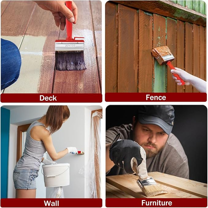 Deck Stain Brush with Long Handle 7 Inch Deck Stain Applicator with 59IN - Image 7
