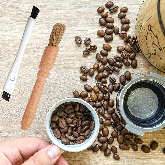DXary 8 Pieces Coffee Brush Set Professional Espresso Brush Kit Include Wooden - Image 6
