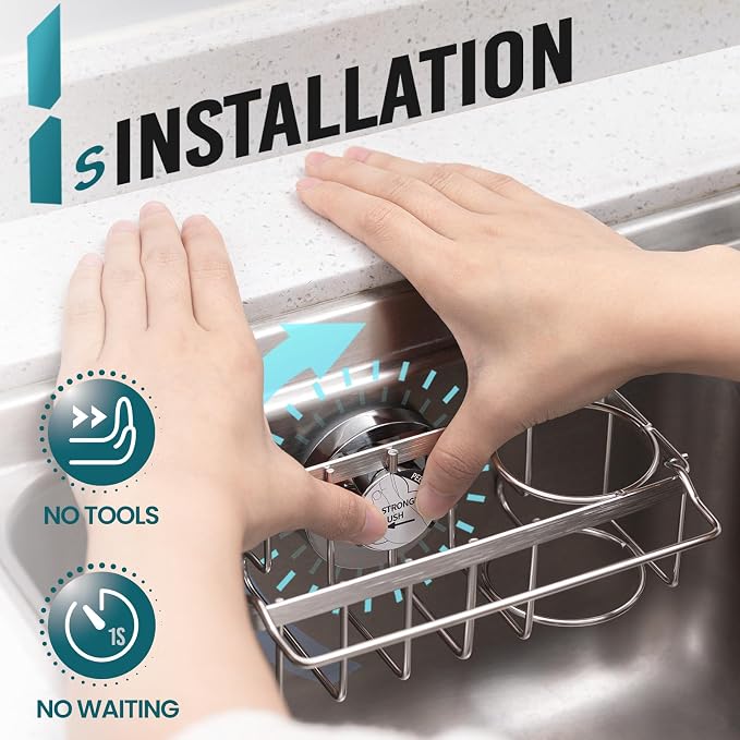 TAILI 4-in-1 Sponge Holder for Kitchen Sink - Image 2