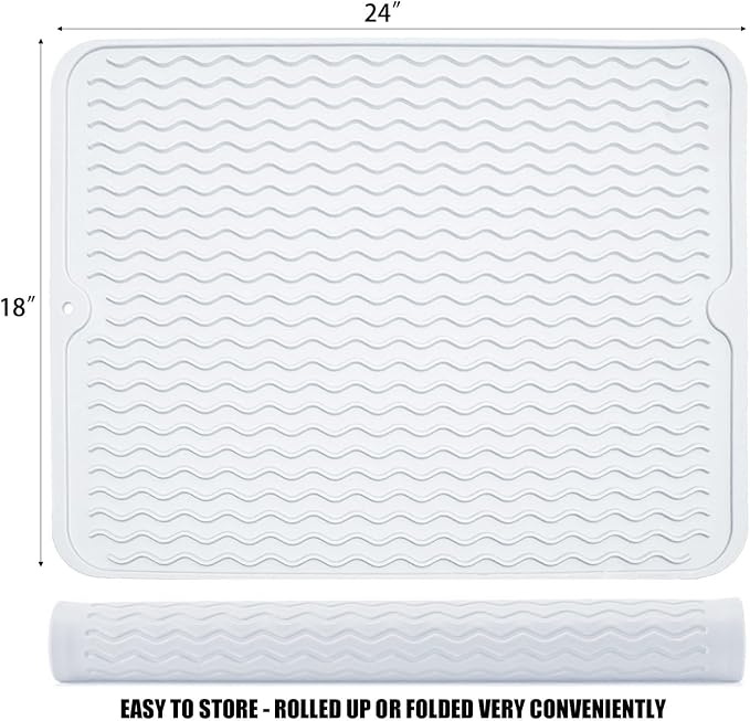 Large 24" x 18" Silicone Dish Drying Mat - Image 4
