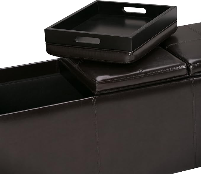 SIMPLIHOME Avalon 42 inch Wide Contemporary Rectangle Storage Ottoman in - Image 8