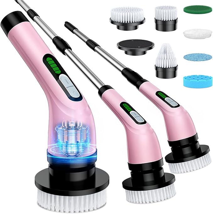 Electric Spin Scrubber for Cleaning Bathroom: Cordless Power Shower Scrubber by Highyes