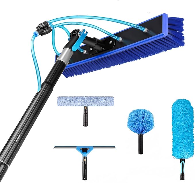 26FT Window Cleaning Brush Kit, 4-26ft Adjustable Water Fed Pole Kit, Solar by Unknown