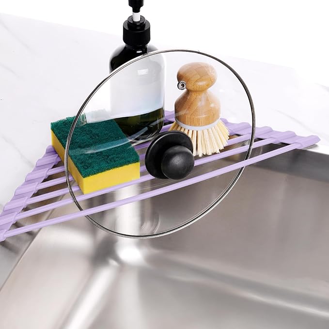 Tomorotec Compact Silicone-Coated Triangle Dish Drying Rack - Image 4