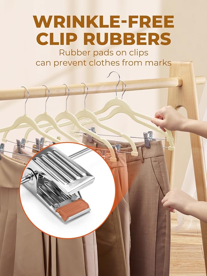 HOUSE DAY Velvet Skirt Hangers 36 Pack, Space Saving Slim Shorts Hanger - Image 4