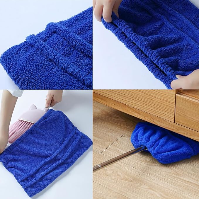 2 Pack Broom Pads to Baseboard Cleaner Tool Sweep Broom Cloth Cover Reusable - Image 5